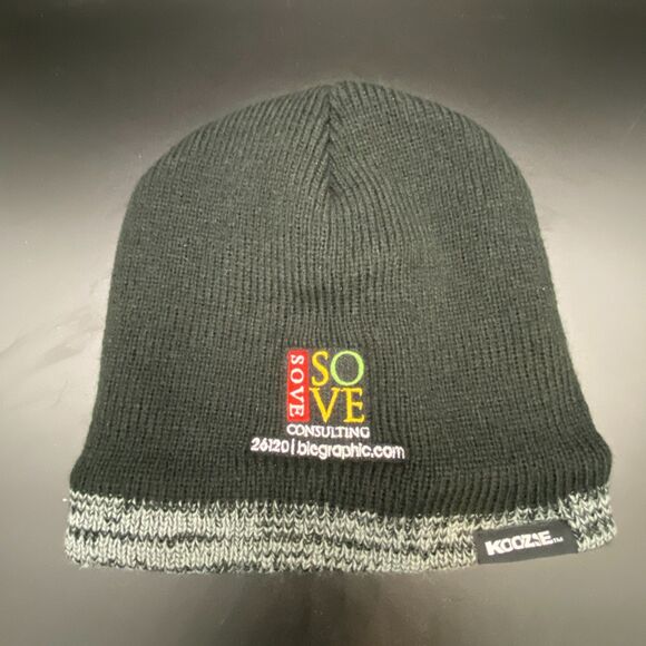 Koozie SOVE Consulting Black Knit Fleece Lined Beanie Hat - Picture 1 of 6